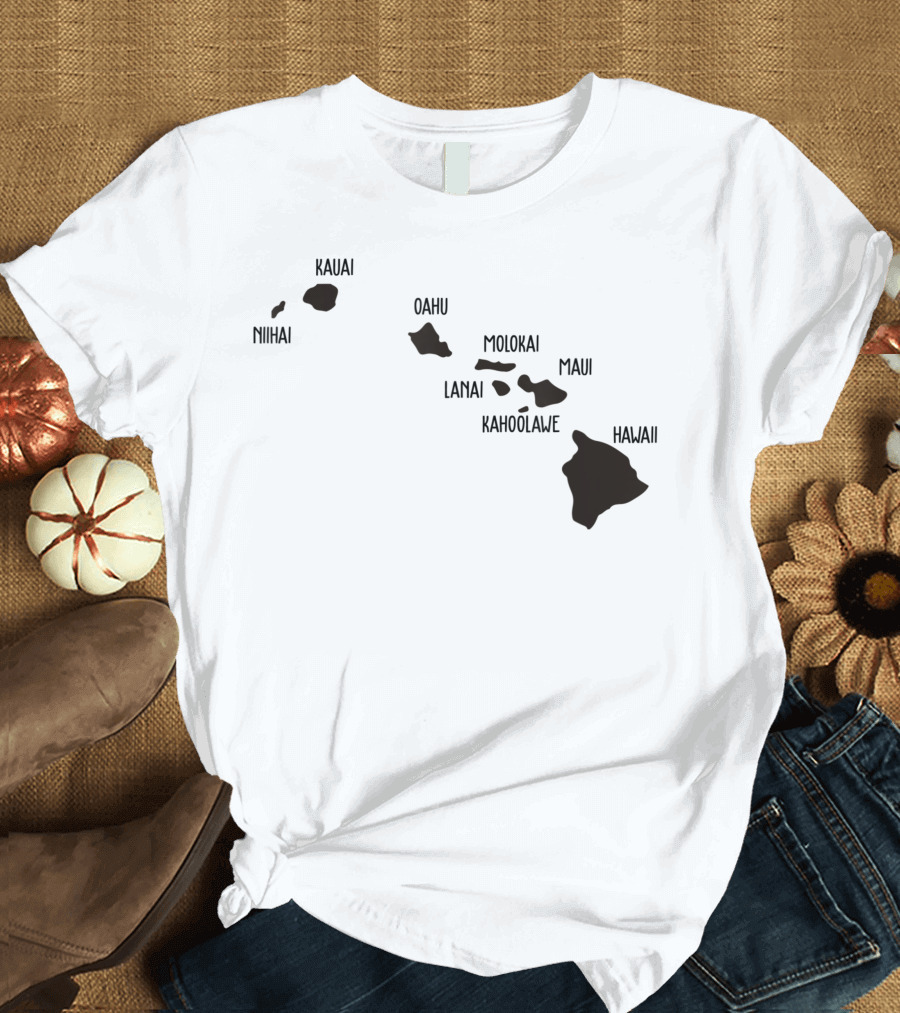 Cool Hawaiian Islands Kauai Oahu Molokai Maui Lanai Kahoolawe Hawaii Niihau T-Shirt