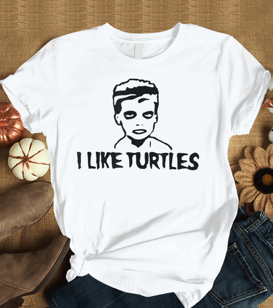I Like Turtles Zombie Style Johnathan Face T-Shirt
