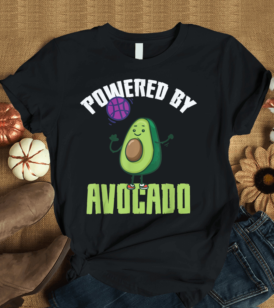 Powered by Avocado Volleyball Vegan Player T-Shirt