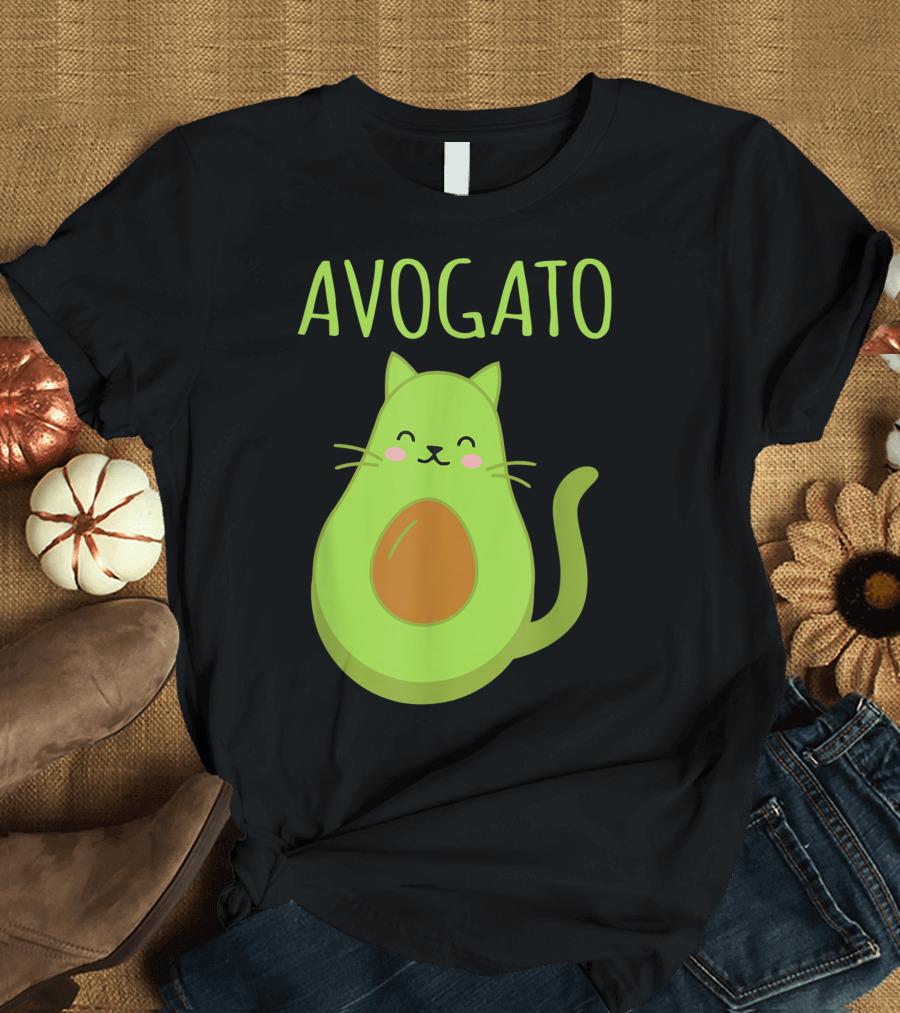 Avogato Cat Avocado Cute Kawaii T-Shirt