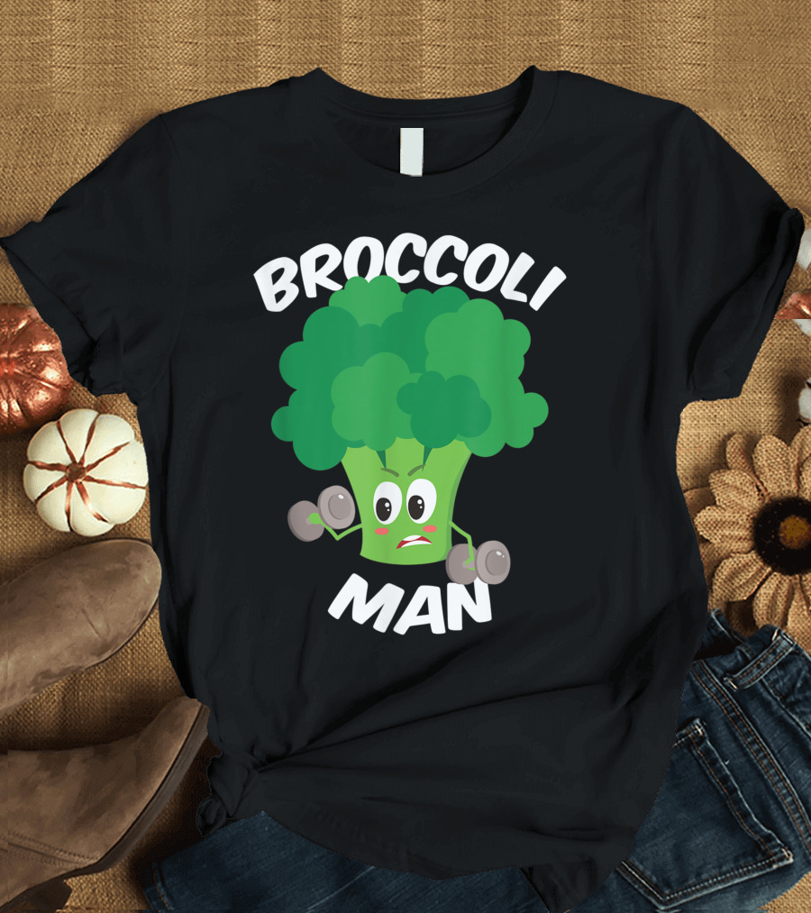 Broccoli Man Fitness Cartoon Vegetables T-Shirt