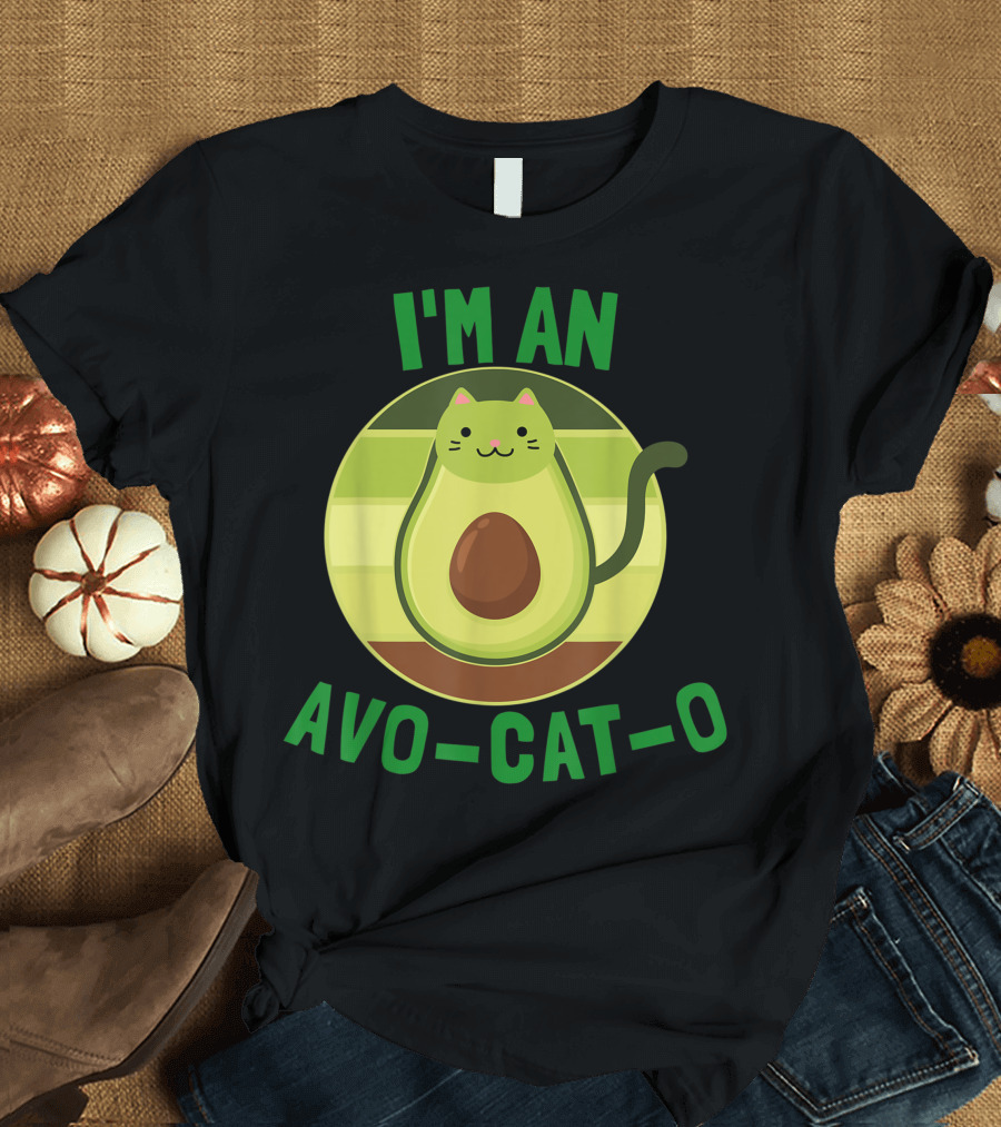 I'm an Avo-Cat-O Cute Avocado Cat Cat Lover Vegan Vegetarian T-Shirt