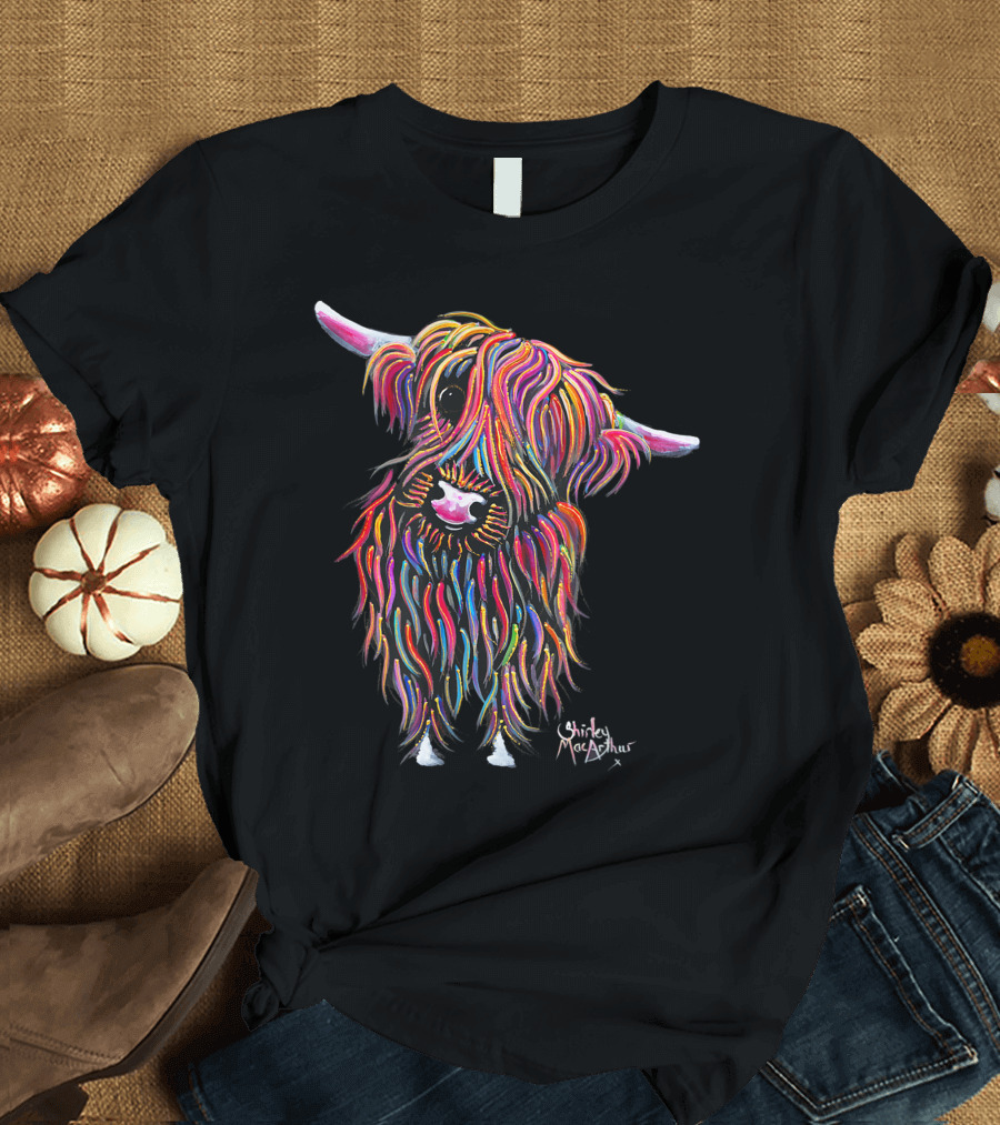 Highland Cow Print Animal Shirley MacArthur Bolly T-Shirt