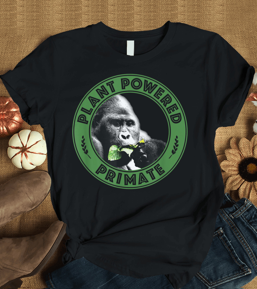 Plant Powered Primate Vegan Vegetarian T-Shirt