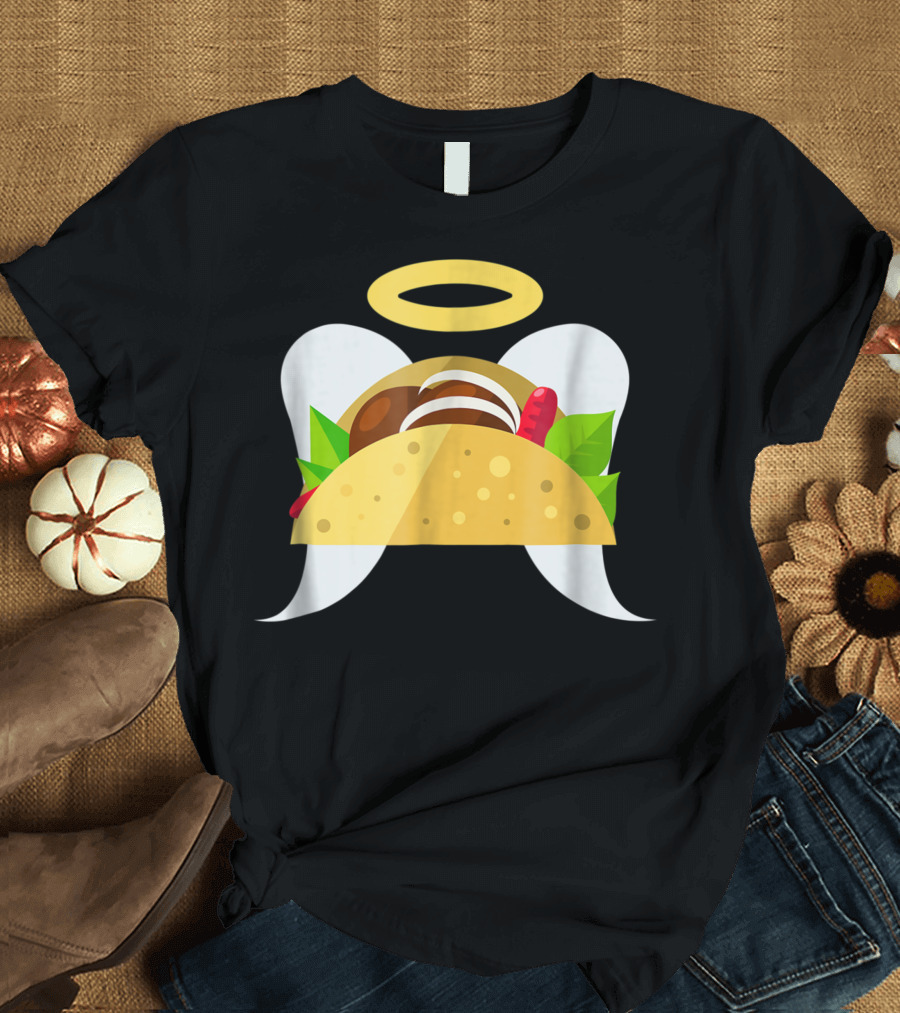 Taco Angel I Love Tacos Mexican Food Burrito Halo Wings T-Shirt