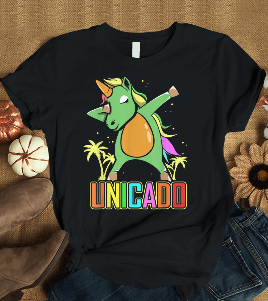 Unicado Dabbing Avocado Unicorn Dab Vegan Fun Tropical T-Shirt