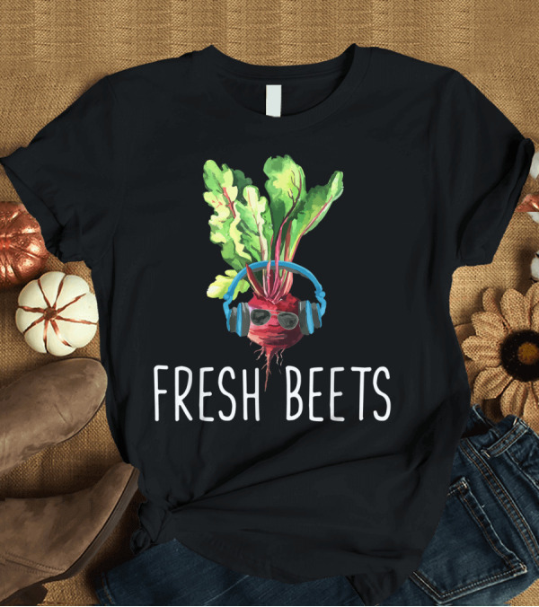 T-Shirt: Fresh Beets Organic Food Vegetable Lover Headphones Sunglasses T-Shirt Fresh Beets Organic Food Vegetable Lover Headphones Sunglasses T-Shirt