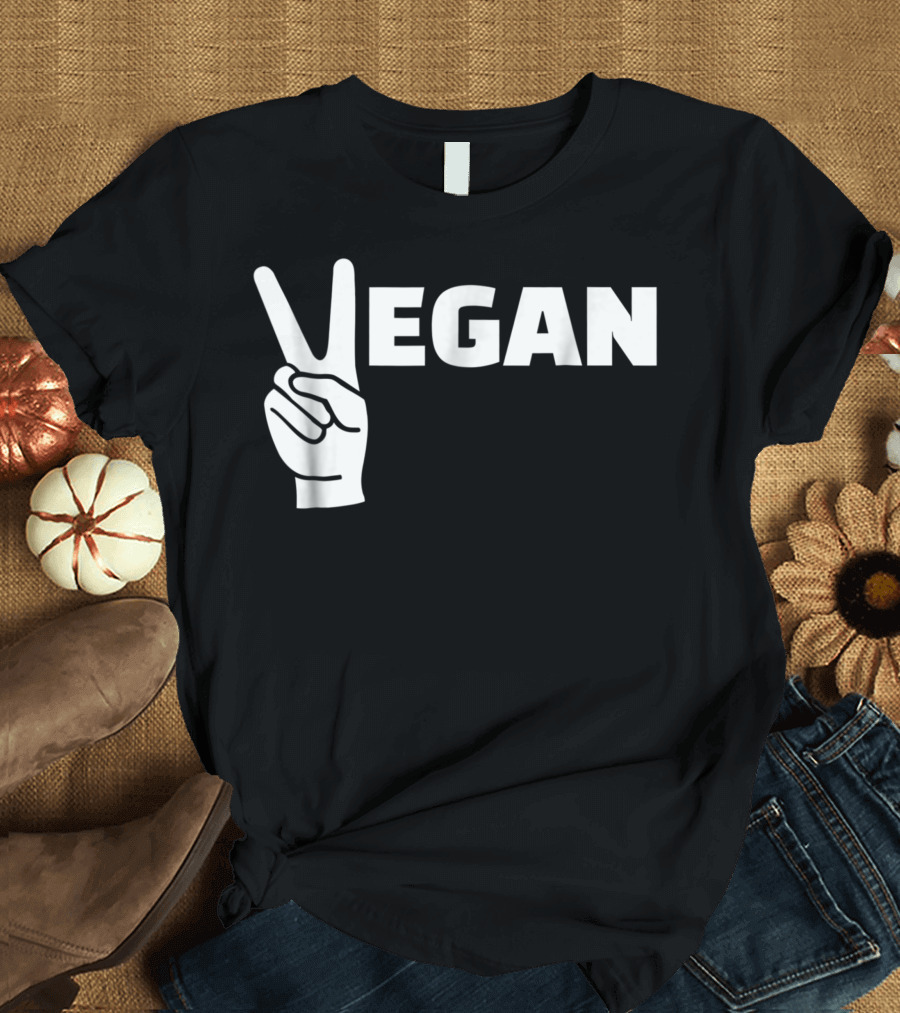 Vegan Hand Peace Sign T-Shirt