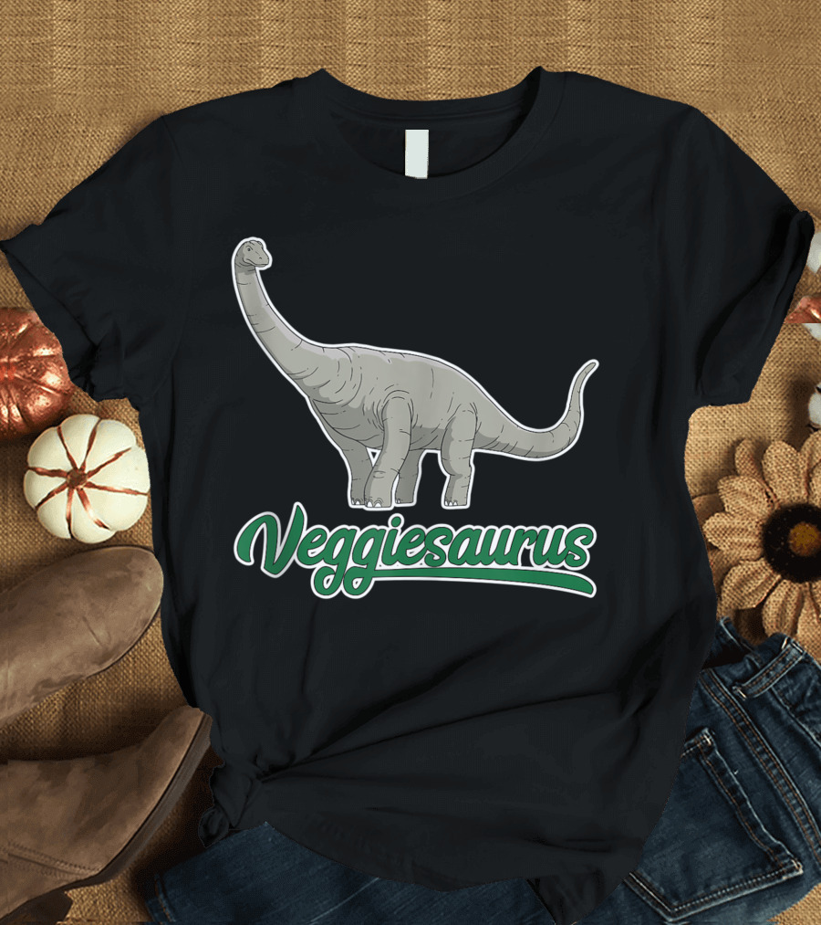 Veggiesaurus Veganism Plant Fueled Herbivore Dinosaur T-Shirt