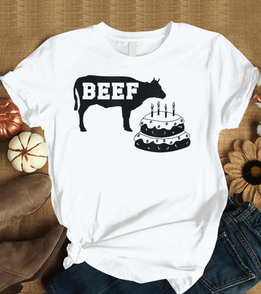 Beef Cake Gym Workout Weightlifting Saying T-Shirt