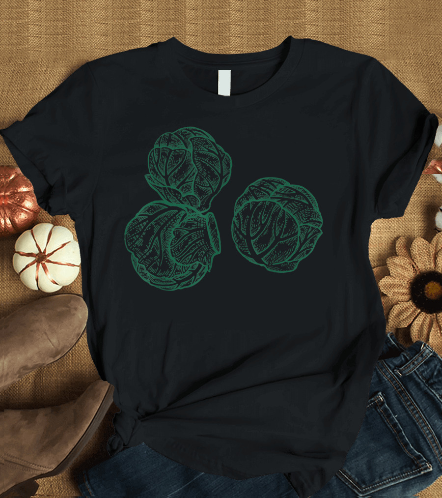 Vegetable Vintage Vegetarian Brussels Sprouts Trio T-Shirt