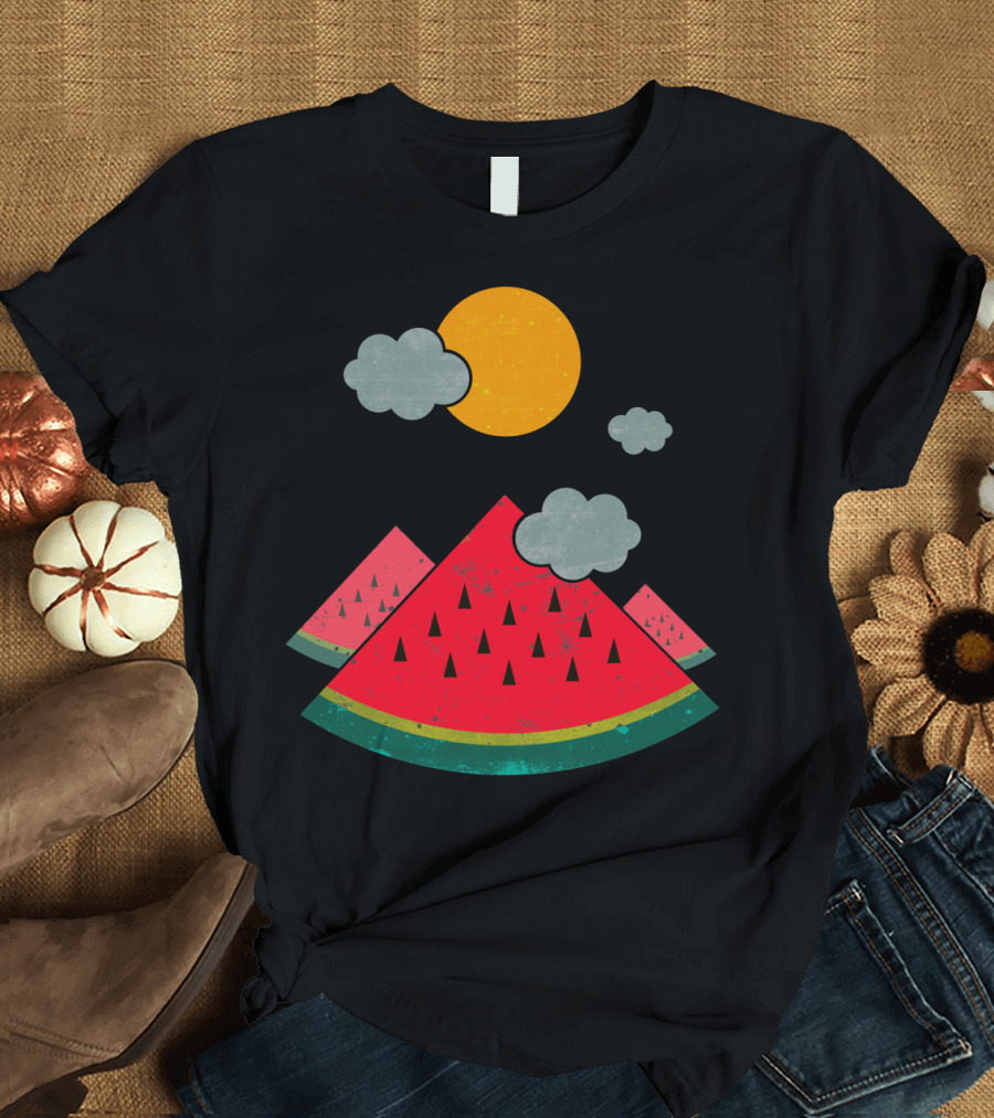Eatventure Time Melon Mountains with Sun and Clouds T-Shirt