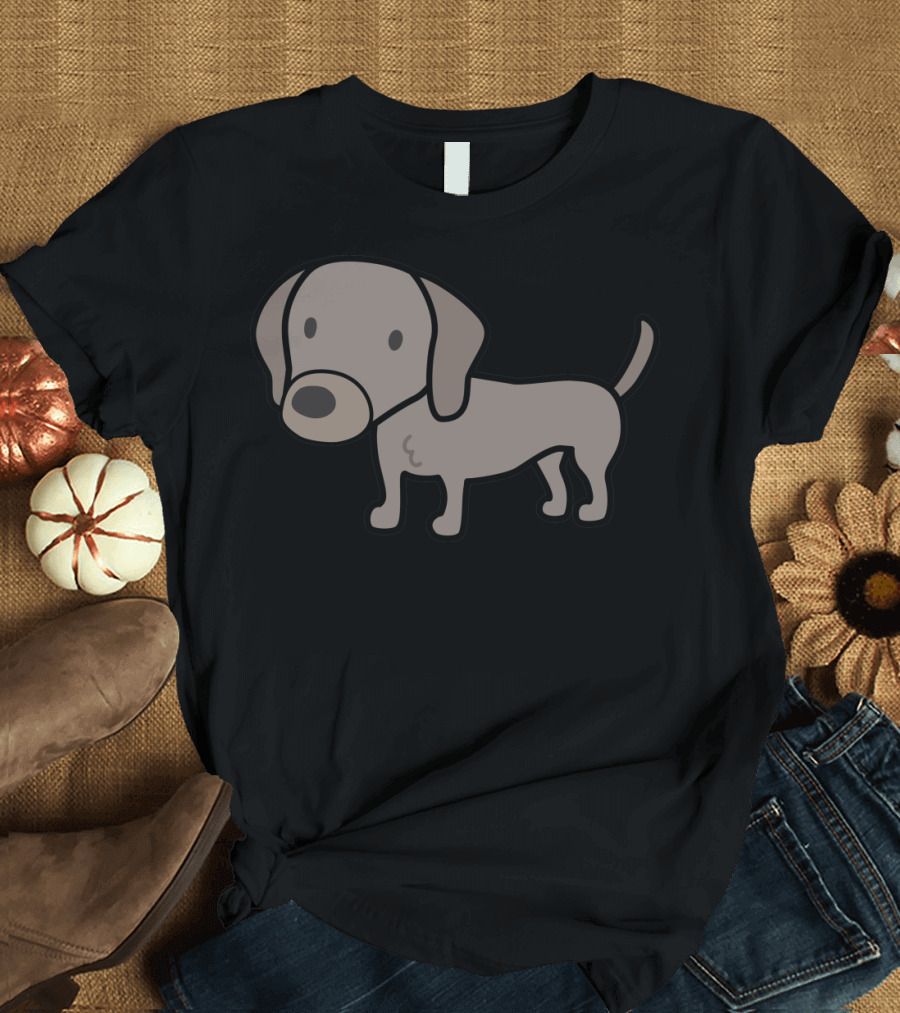 Izzy the Dachshund Cartoon Style T-Shirt