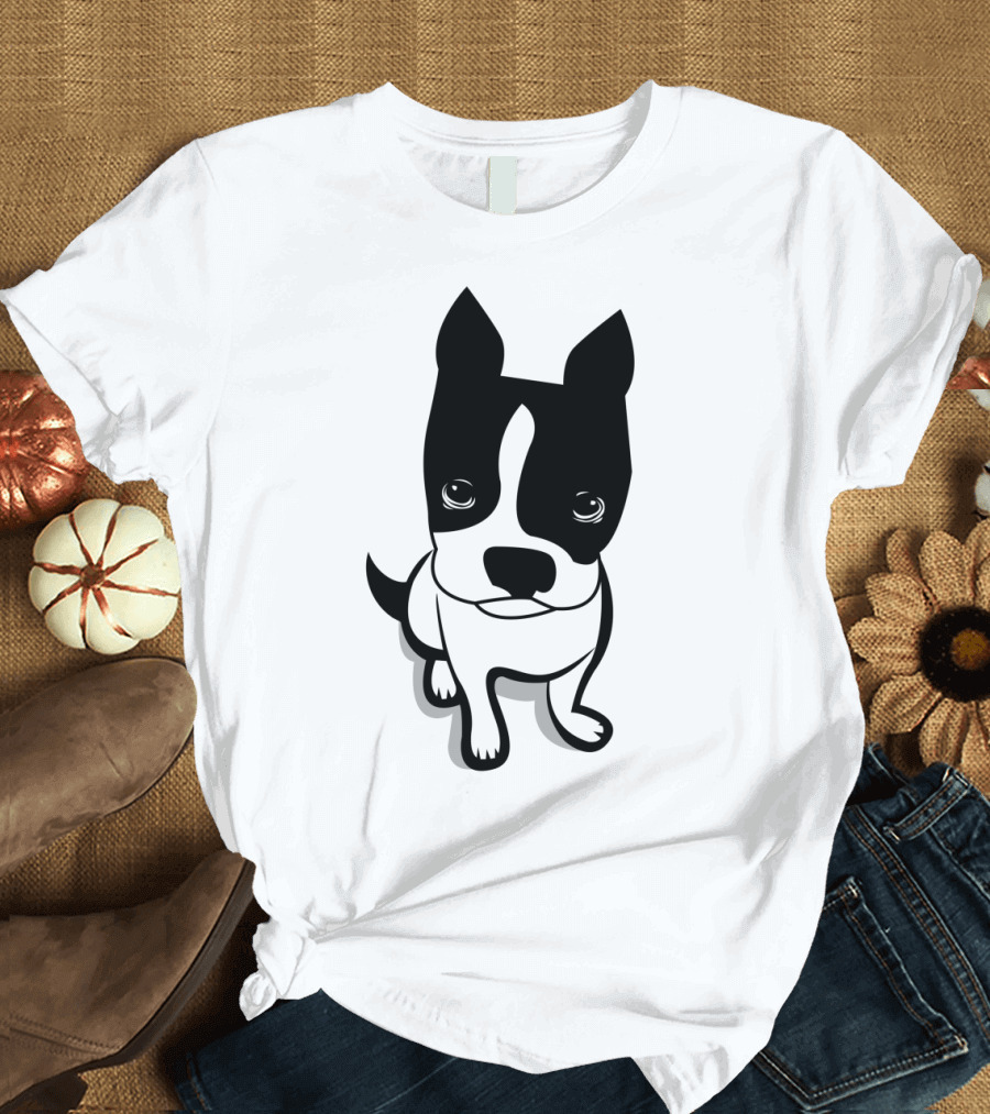JACK the DOG Boston Terrier Cartoon T-Shirt