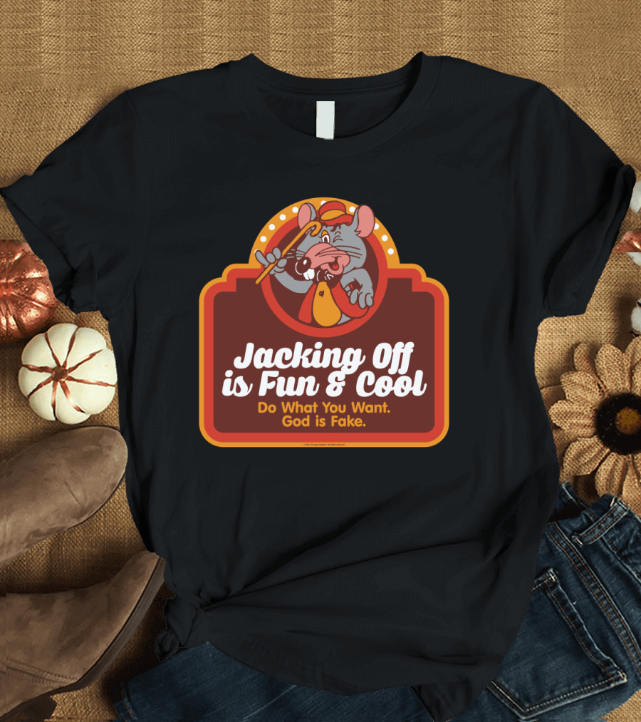 Jacking Off Is Fun and Cool Do What You Want God Is Fake Retro Mouse T-Shirt