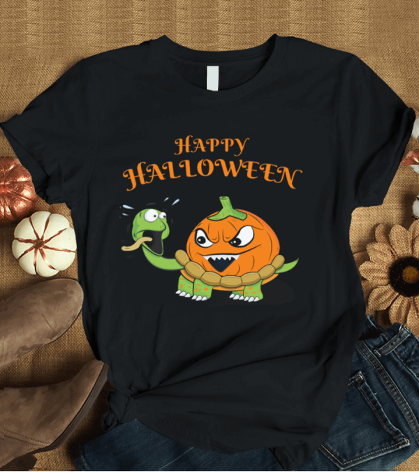 T-Shirt: Happy Halloween Turtle Pumpkin T-Shirt Happy Halloween Turtle Pumpkin T-Shirt