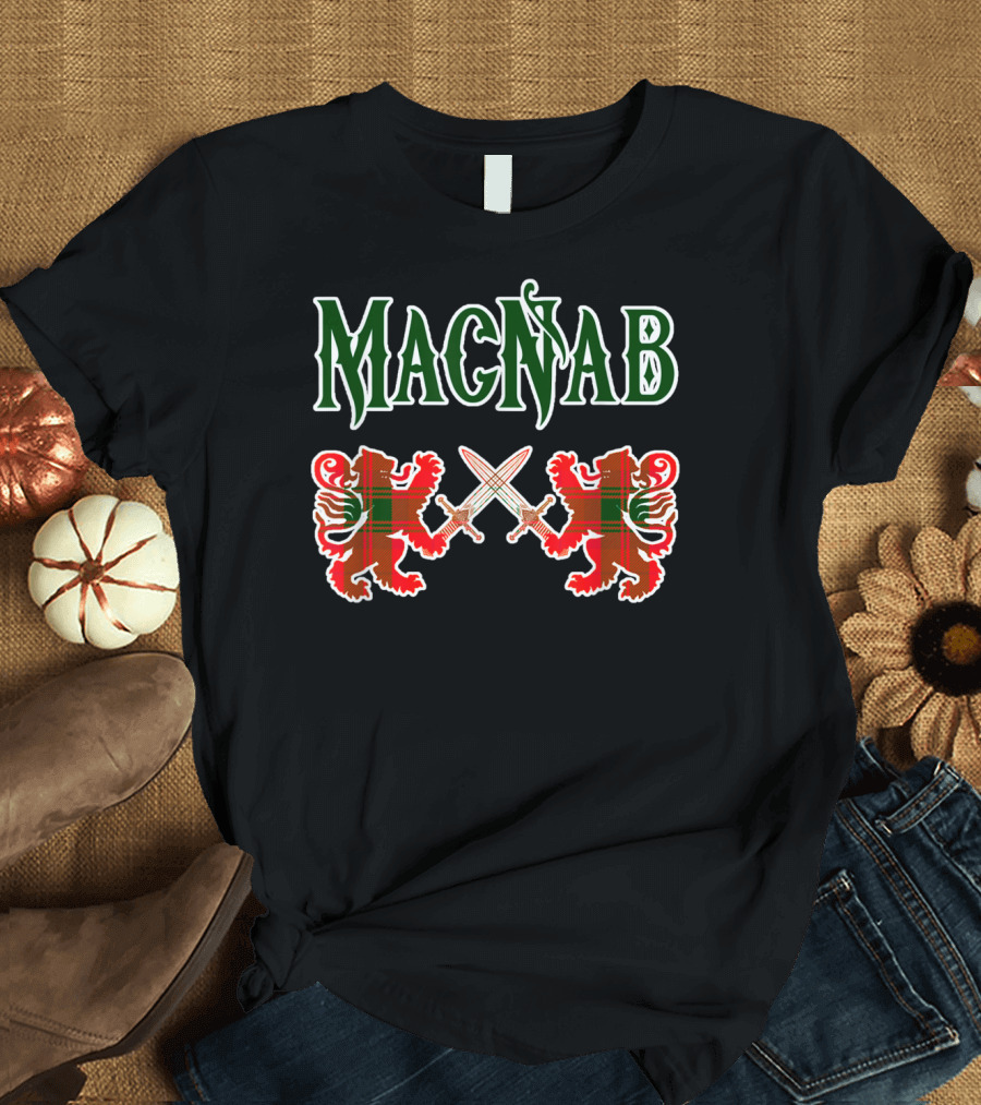 Macnab Scottish Clan Lion Tartan Family Name Crest T-Shirt