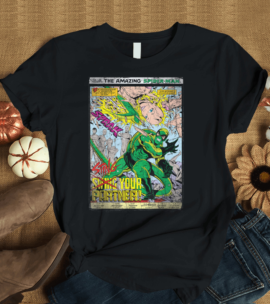 Stan Lee Presents The Amazing Spider-Man Scorpion Sting Your Partner Comic T-Shirt