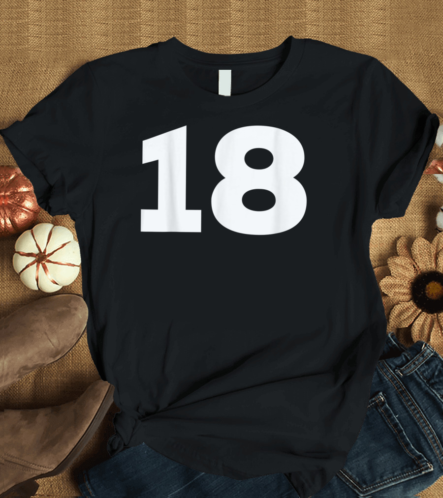 Number 18 Sport Team Fan Jersey Style Group T-Shirt