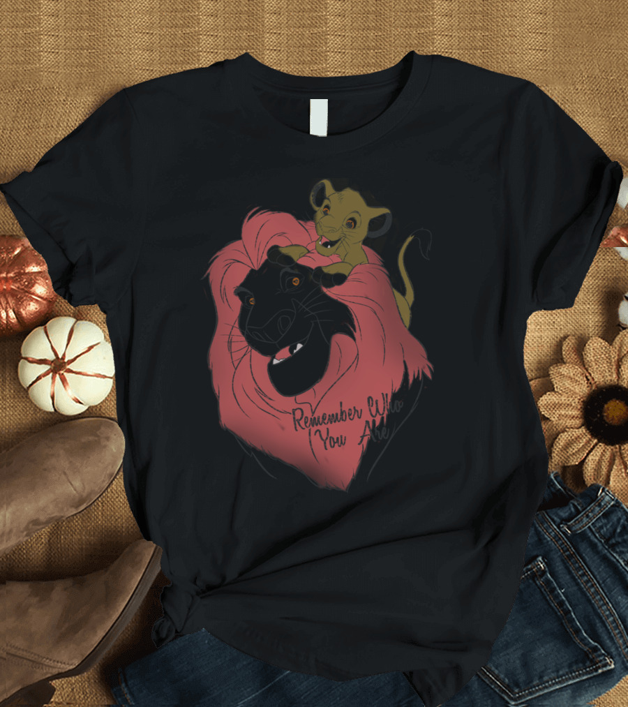 Disney Lion King Remember Who You Are Simba and Mufasa Watercolor T-Shirt