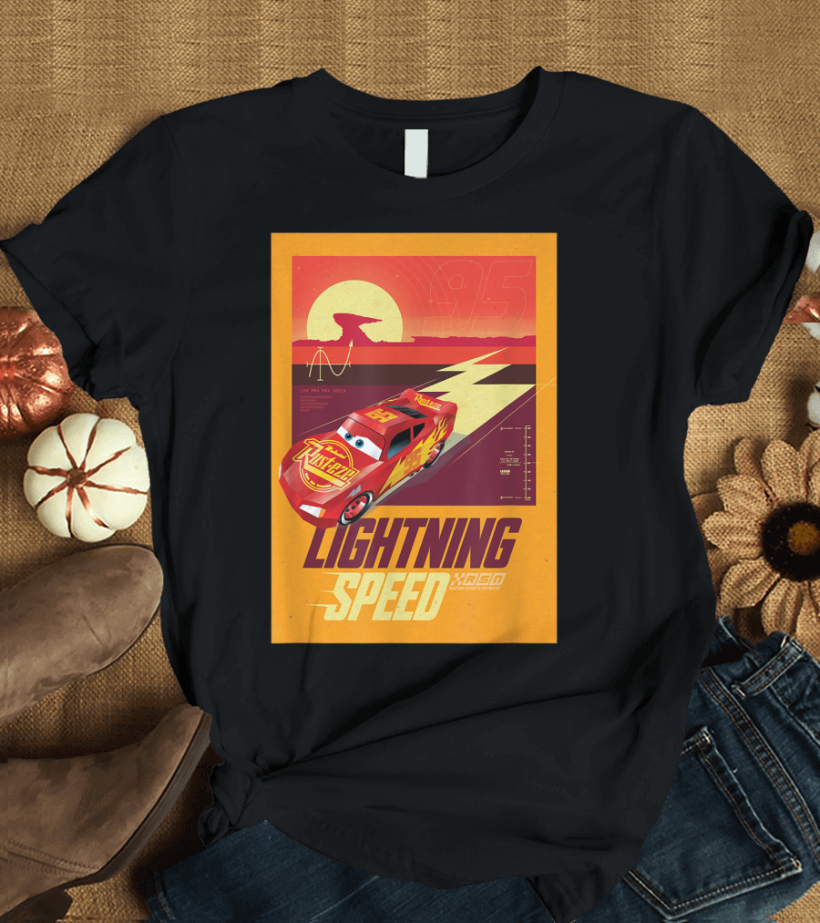 Lightning Speed Disney Pixar Cars McQueen 95 Racing Legends T-Shirt
