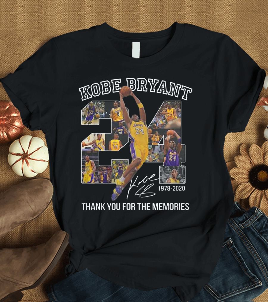 KOBE BRYANT LAKERS LEGENDS THANK YOU FOR THE MEMORIES 1978-2020 T-Shirt