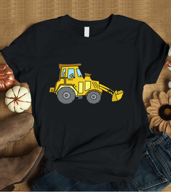 T-Shirt: Yellow MOVIC Bulldozer Tractor Cartoon T-Shirt Yellow MOVIC Bulldozer Tractor Cartoon T-Shirt