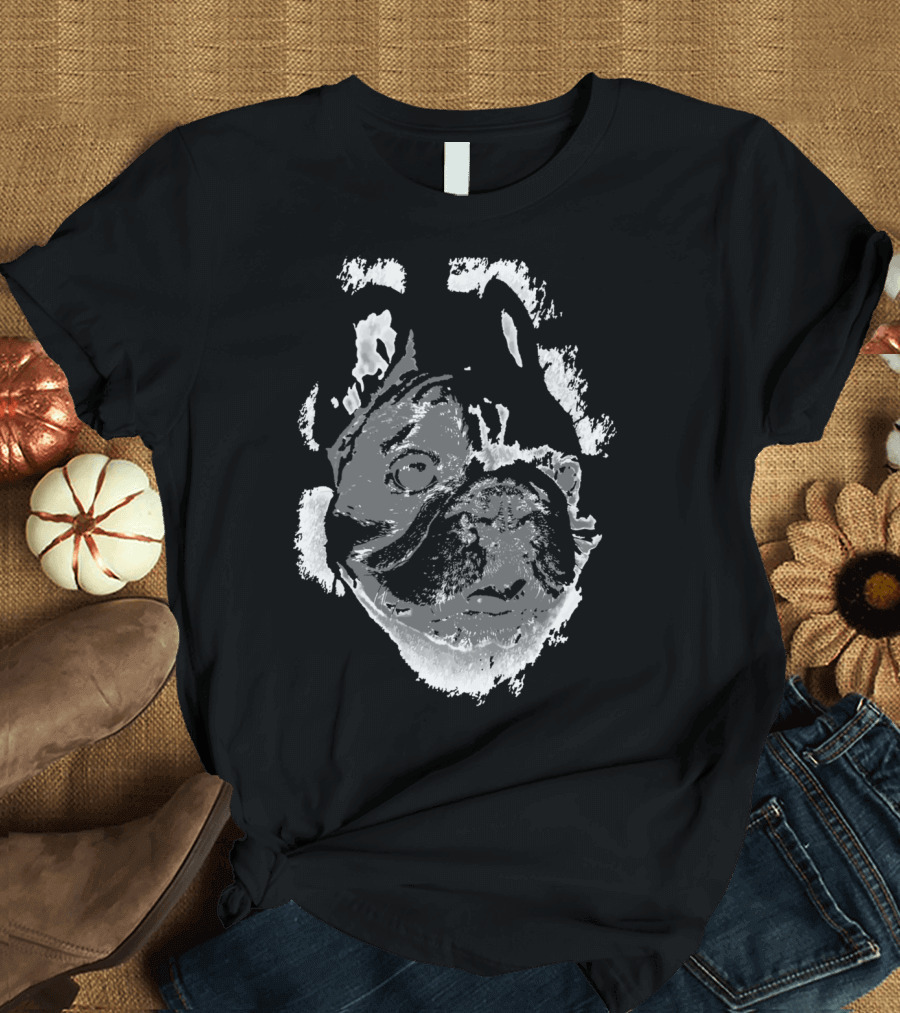 Big Face French Bulldog Monochrome T-Shirt