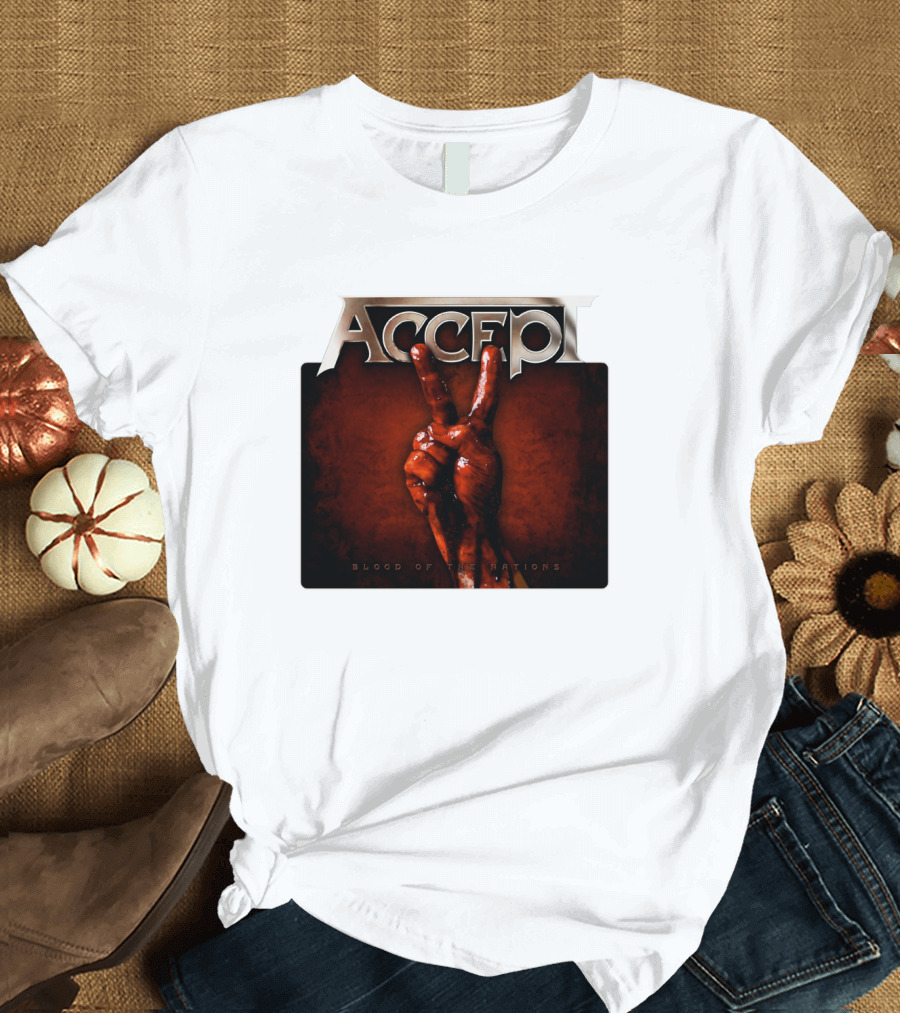 ACCEPT Blood Of The Nations Victory Hand Gesture T-Shirt