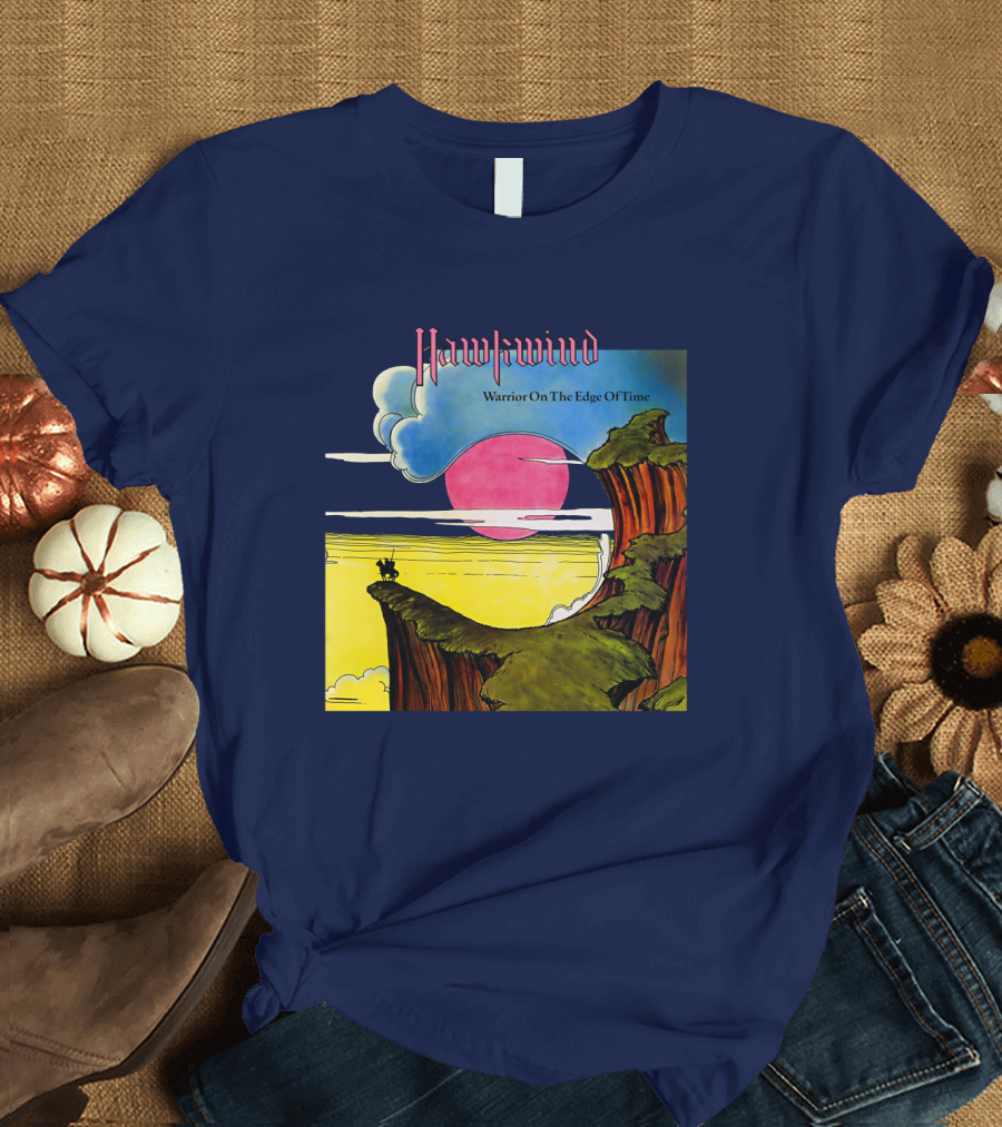 Hawkwind Warrior On The Edge Of Time Cliff Sunset Scene T-Shirt
