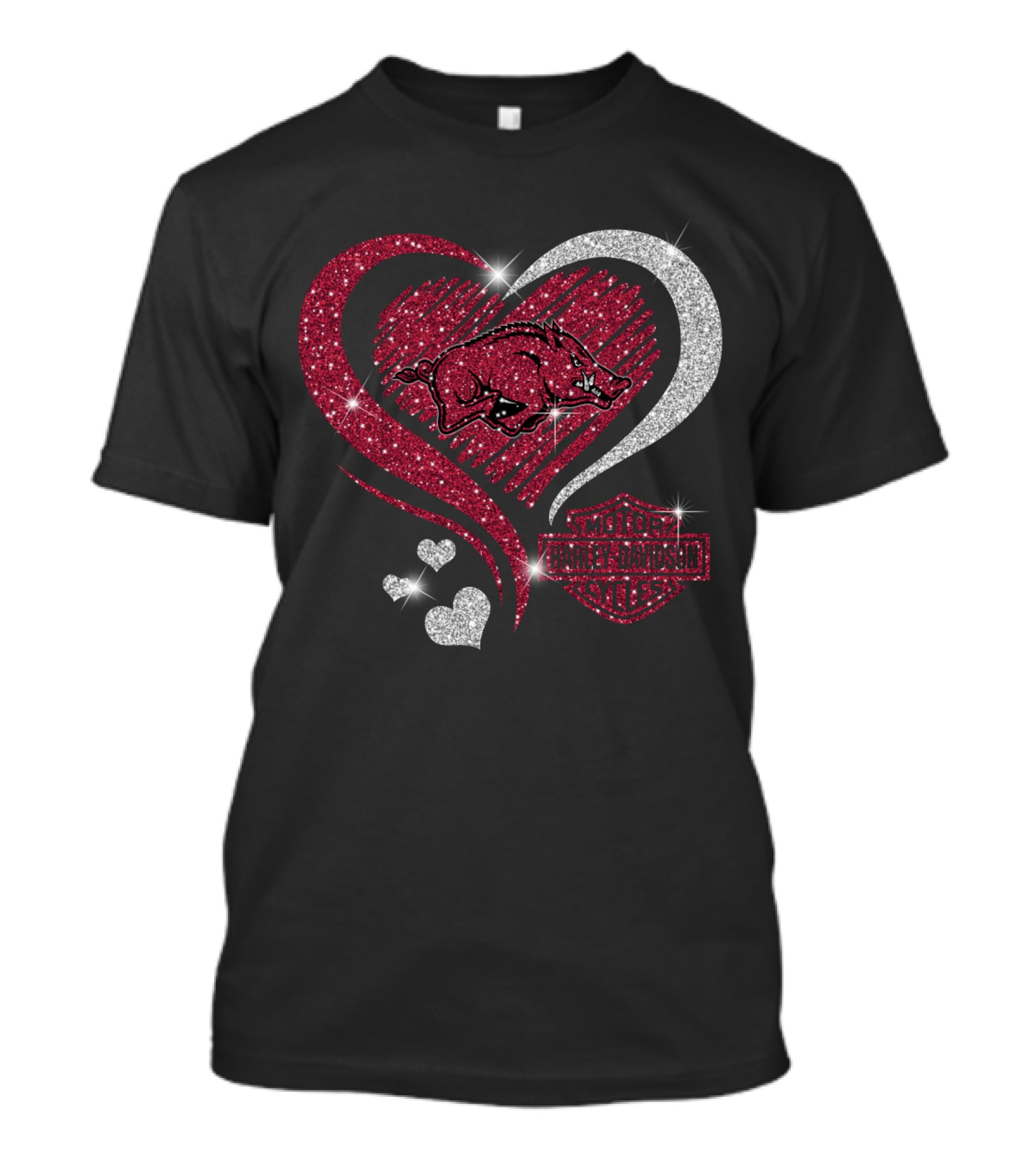 Harley Davidson Ncaa Arkansas Razorbacks Heart T-Shirt