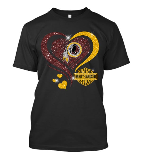 Harley Davidson Washington Redskins Heart T-Shirt