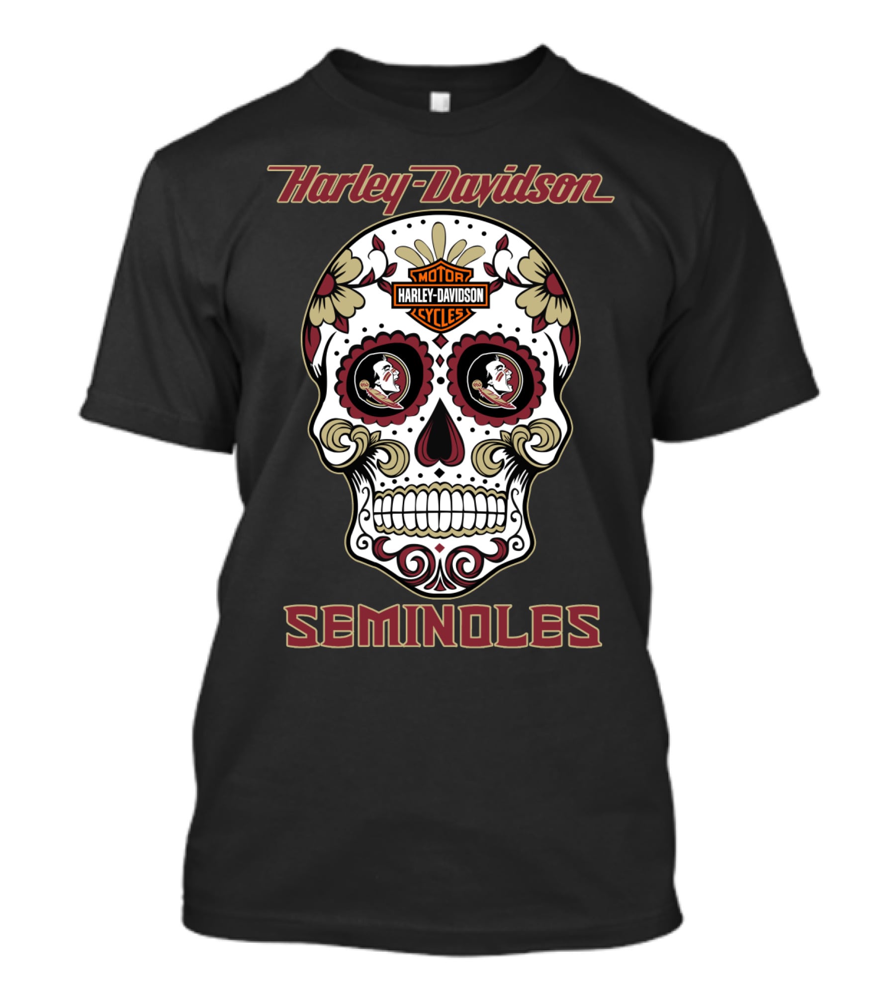 Harley Davidson Florida State Seminoles Sugar Skull T-Shirt