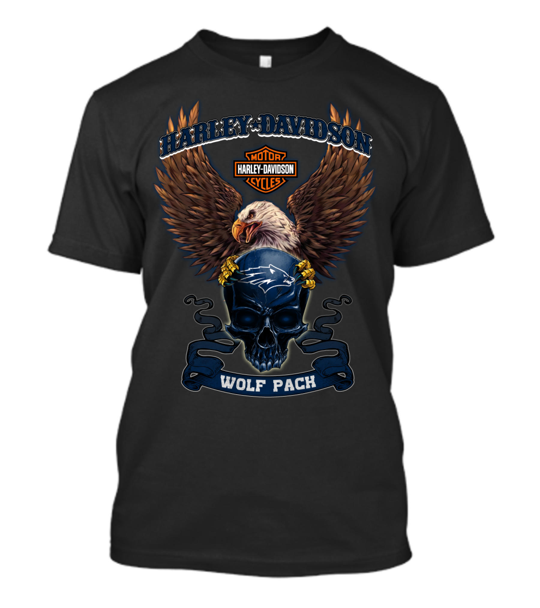 Harley Davidson Eagle Skull Nevada Wolf Pack T-Shirt