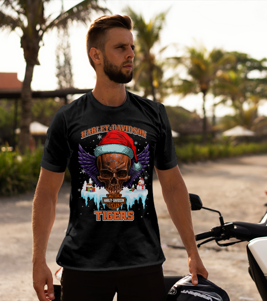Harley Davidson Motorcycles Tigers T-Shirt
