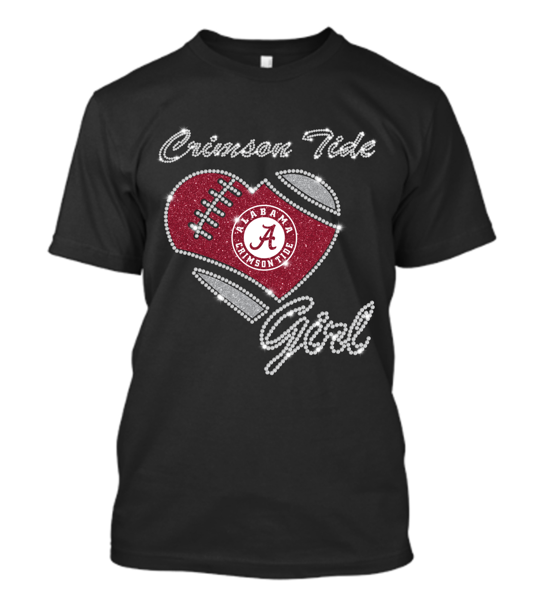Crimson Tide Girl Alabama Crimson Tide Football Heart Dntee25 T-Shirt