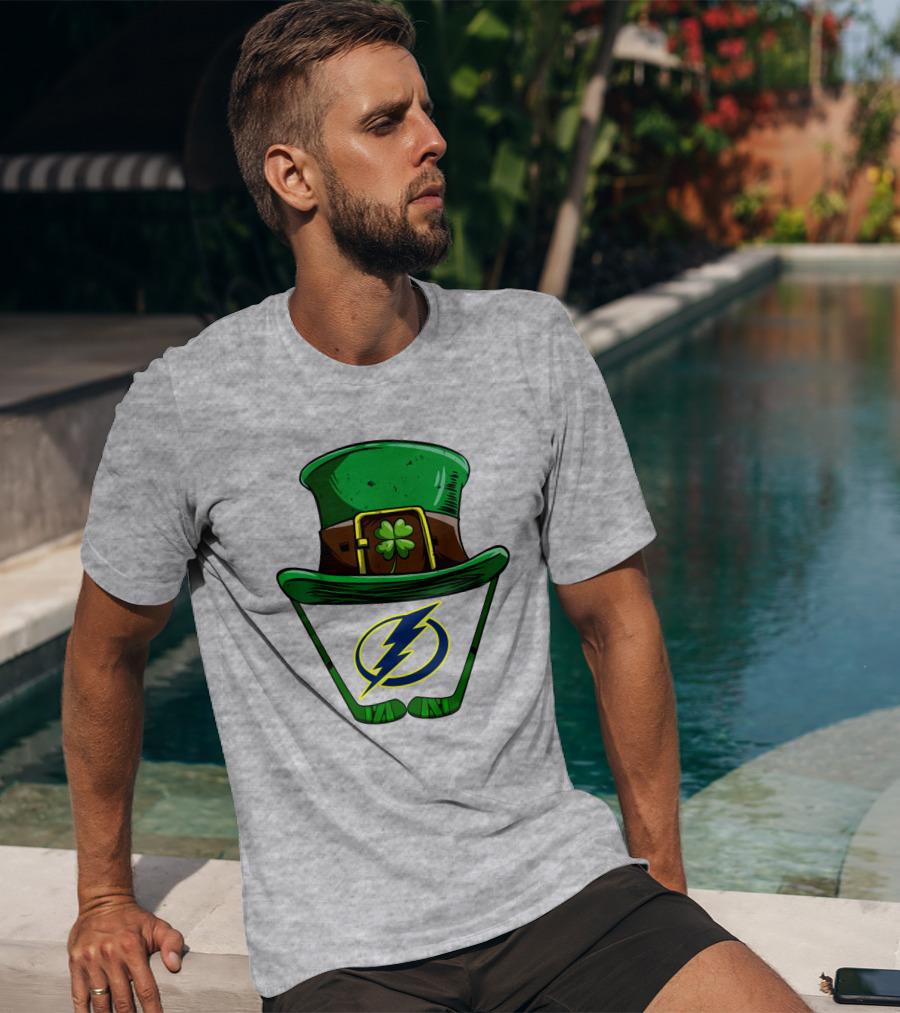 Tampa Bay Lightning St. Patrick's Day Hockey Hat T-Shirt