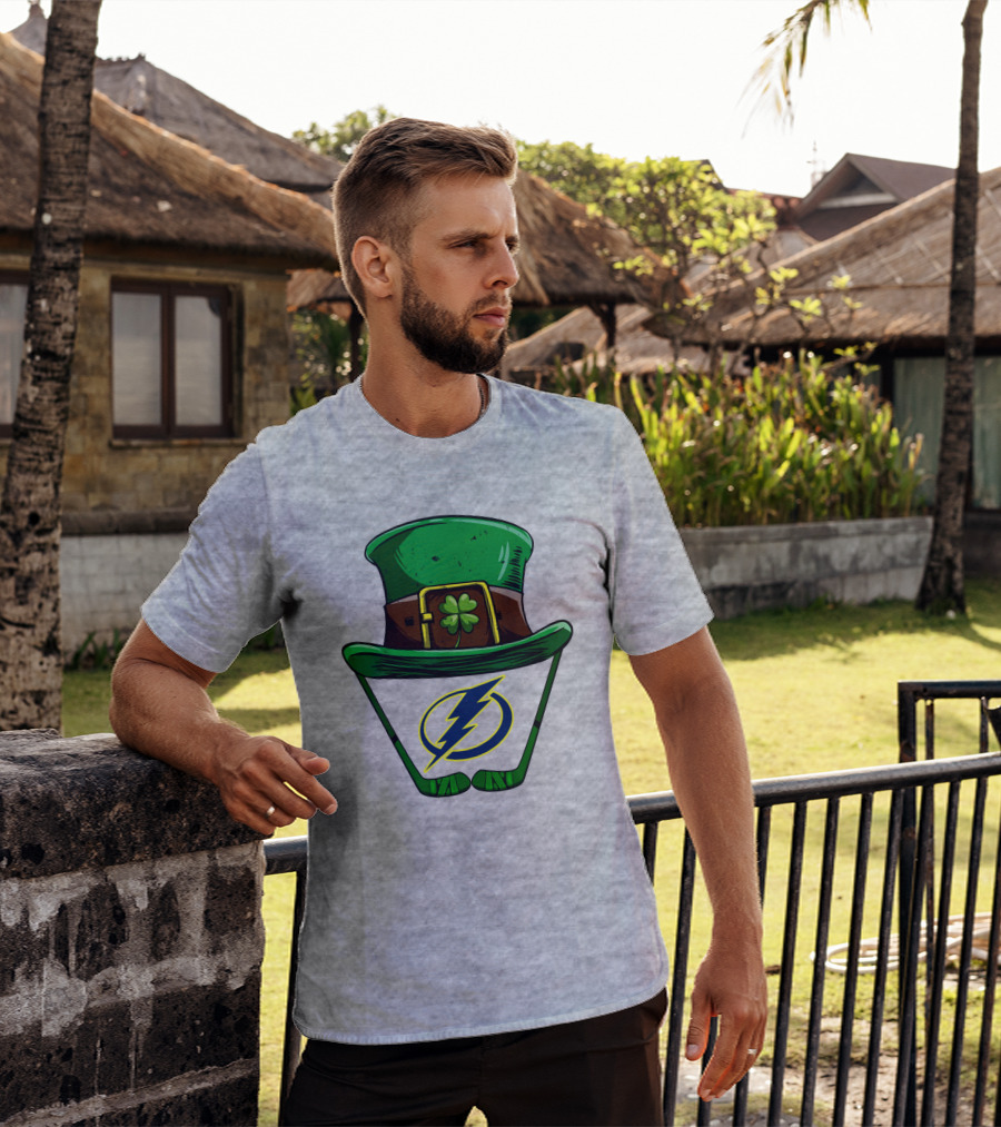 Tampa Bay Lightning St. Patrick's Day Hockey Hat T-Shirt