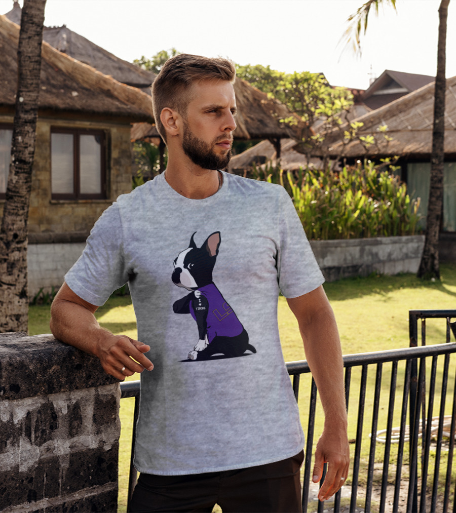 I Love LSU Tigers Bulldog T-Shirt