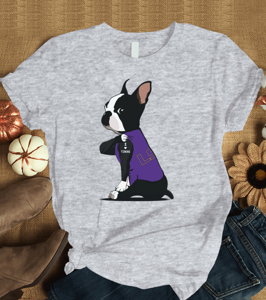 I Love LSU Tigers Bulldog T-Shirt