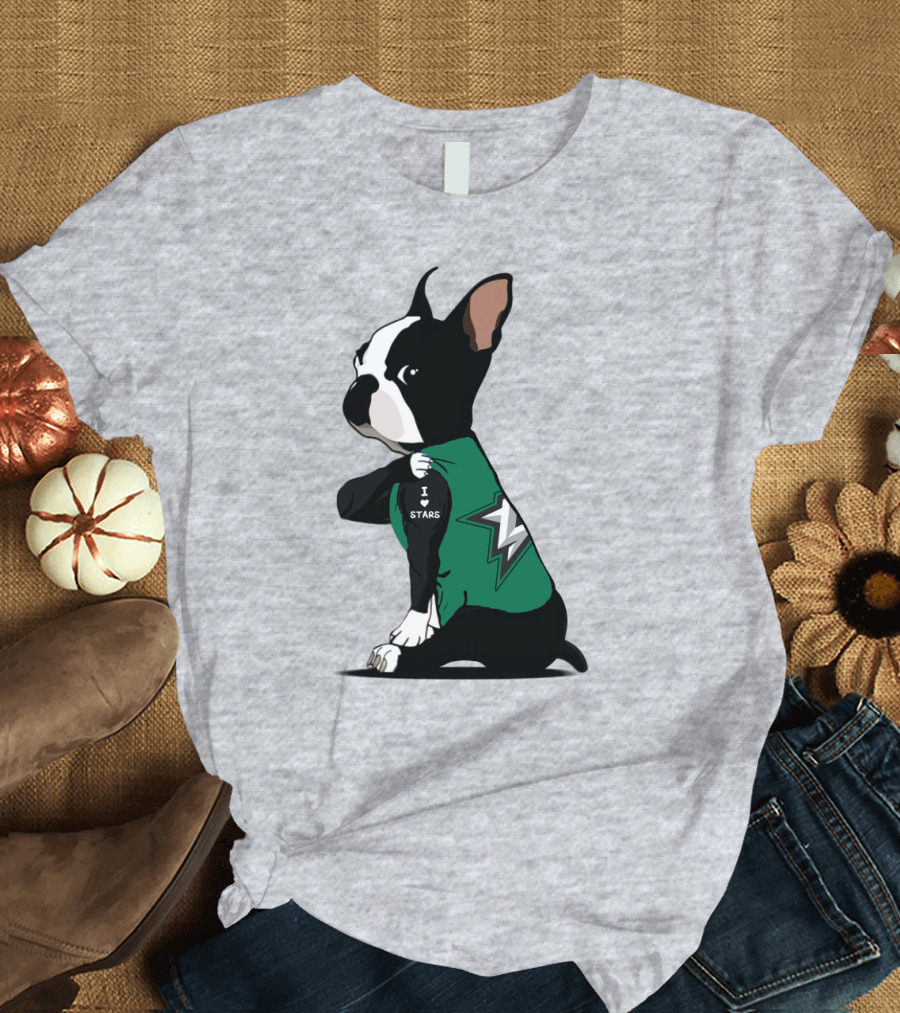 Dallas Stars Bulldog I Love Stars T-Shirt