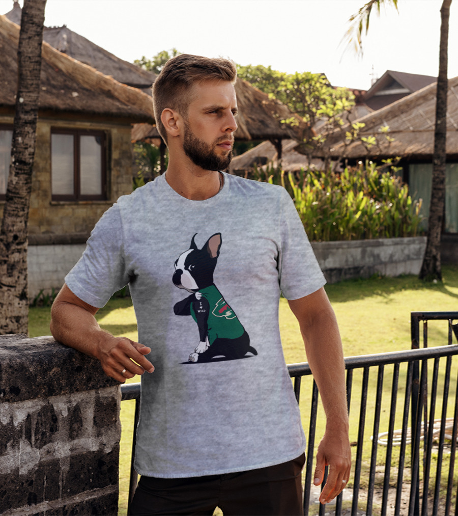 Minnesota Wild I Love Bulldog T-Shirt