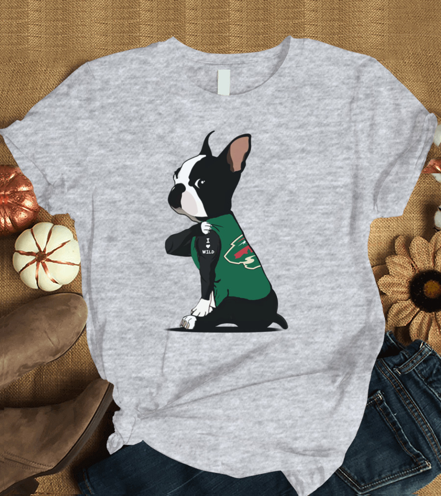 Minnesota Wild I Love Bulldog T-Shirt