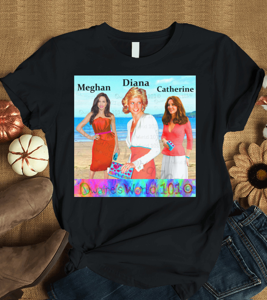 Dwayne's World 1010 Meghan Diana Catherine Beach Scene T-Shirt