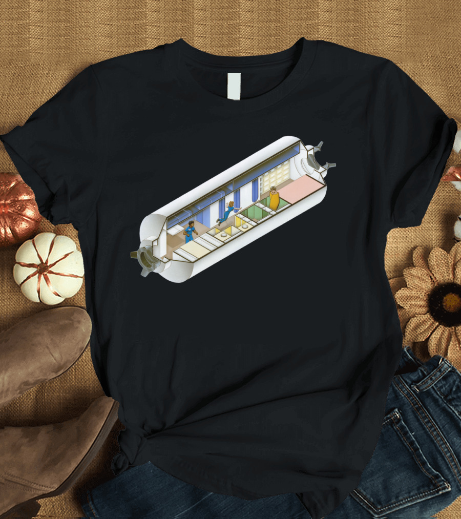 Cutaway View of Early Conceptual Space Module Interior T-Shirt