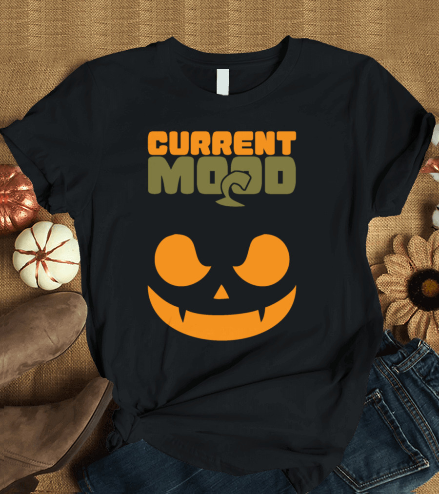 Current Mood Pumpkin Face with Whimsical Expression T-Shirt