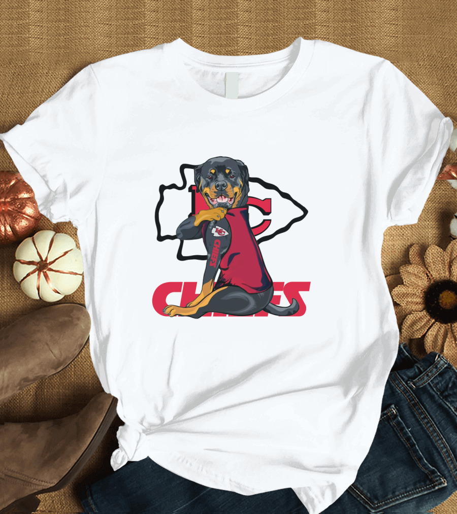 Rottweiler Chiefs NFL Kansas City Football T-Shirt
