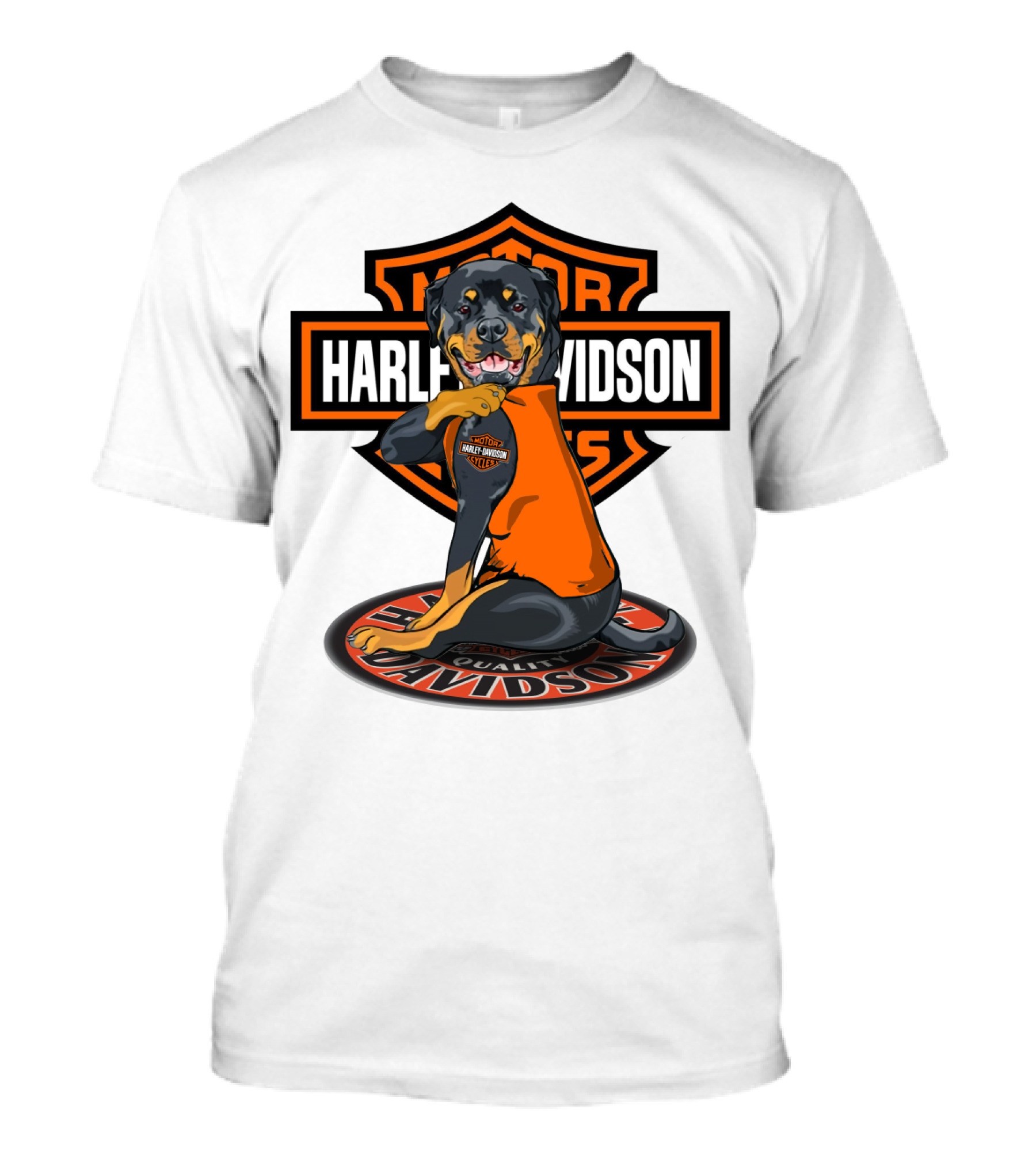 Harley Davidson Motorcycles Rottweiler T-Shirt