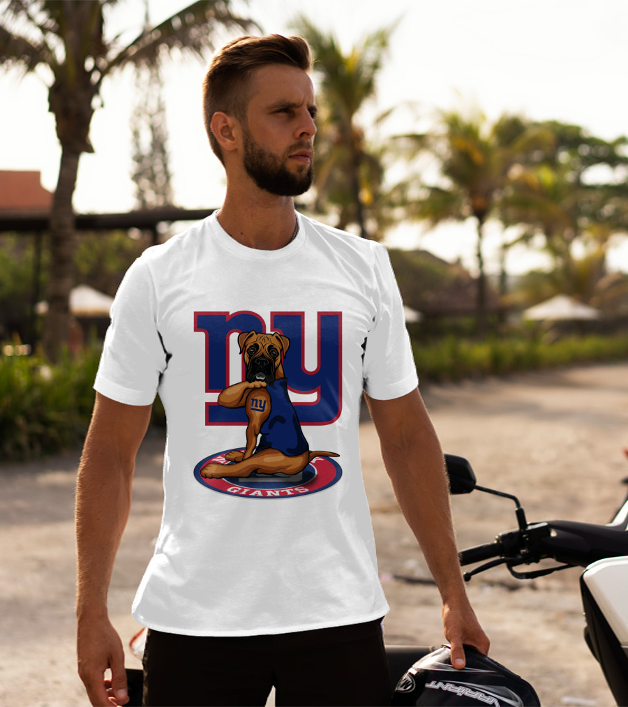 NY Giants Boxer Dog T-Shirt