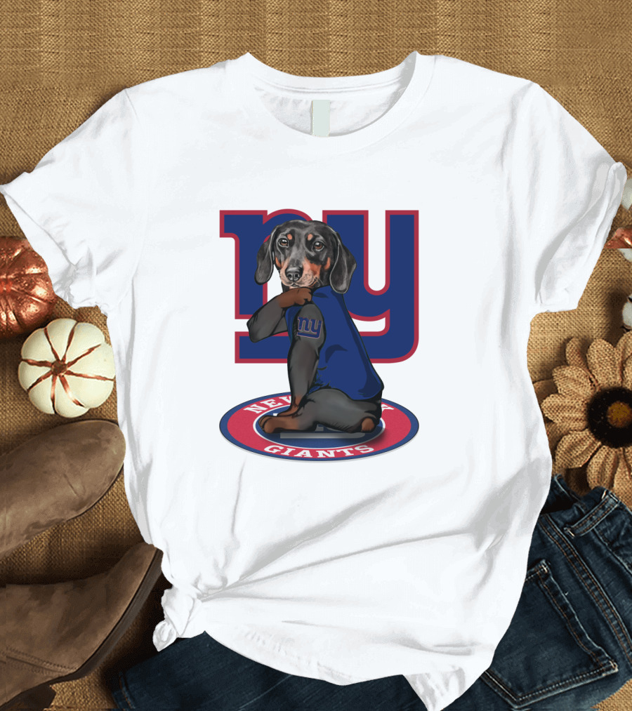 New York Giants Dachshunds NFL Team T-Shirt
